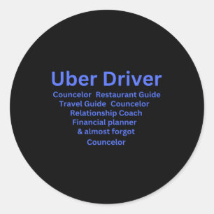Taakbeschrijving Uber-stuurprogramma Ronde Sticker