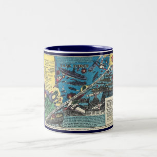 Taakgroep!  Helen of Speelgoed Comic Book AD Tweekleurige Koffiemok