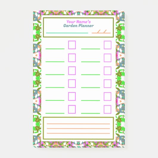 Taakherinneringsplanner voor de tuin Takenlijst Tr Post-it® Notes (Voorkant)