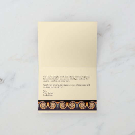 Taakinterviews Hartelijk dank - Zonnevaste briefka Bedankkaart (Binnen)