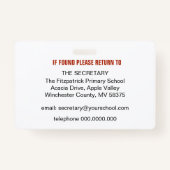 Taaknaam en -Logo foto Badge (Achterkant)