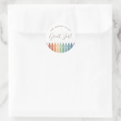 Taakregenboogkrayon-leraar Ronde Sticker (Tas)
