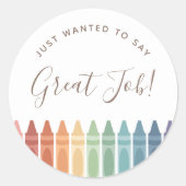 Taakregenboogkrayon-leraar Ronde Sticker (Voorkant)