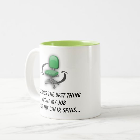 Taakstoel draait Mok uit (groen) (Voorkant links)