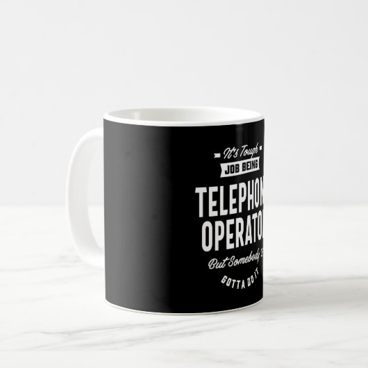 Taaktitel telefoonoperator koffiemok (Voorkant links)