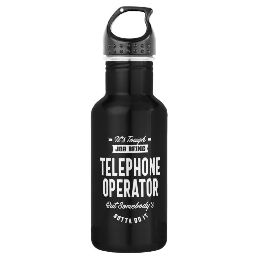 Taaktitel telefoonoperator waterfles  (Voorkant)