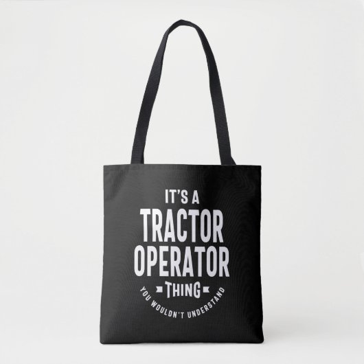 Taaktitel Tractor Operator Tote Bag (Voorkant)
