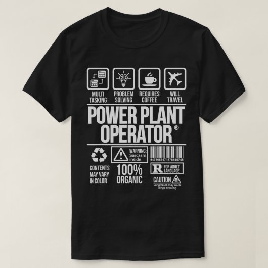 Taakverhoging Power Plant Operator #DW T-shirt (Design voorkant)