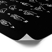 Taal Alfabet Doof Dempen Asl Doof Bewustzijn Mon Poster (Hoek)