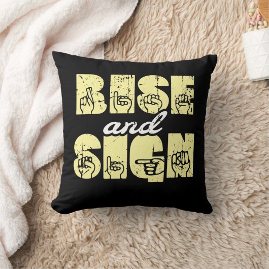 Taal ASL Rise en Sign Kussen (Deken)