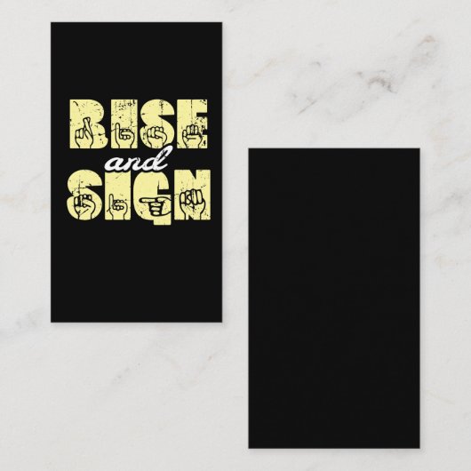 Taal ASL Rise en Sign Visitekaartje (Voorkant / Achterkant)
