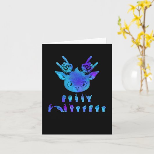 Taal Doof Kerstrendier Doof Asl Awarenes Kaart (Gele Bloem)