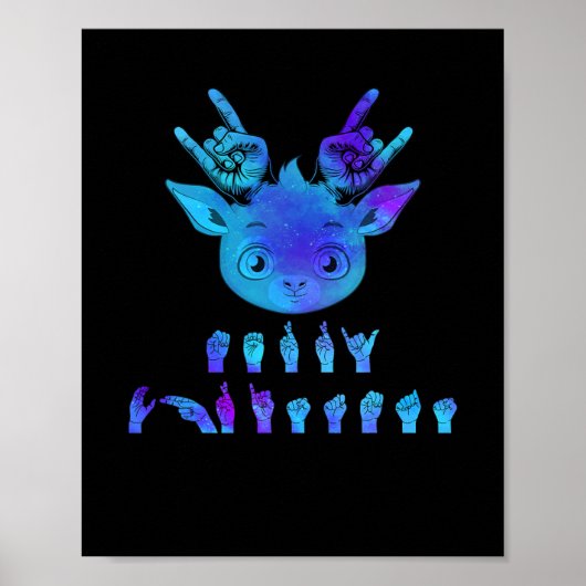 Taal Doof Kerstrendier Doof Asl Awarenes Poster (Voorkant)