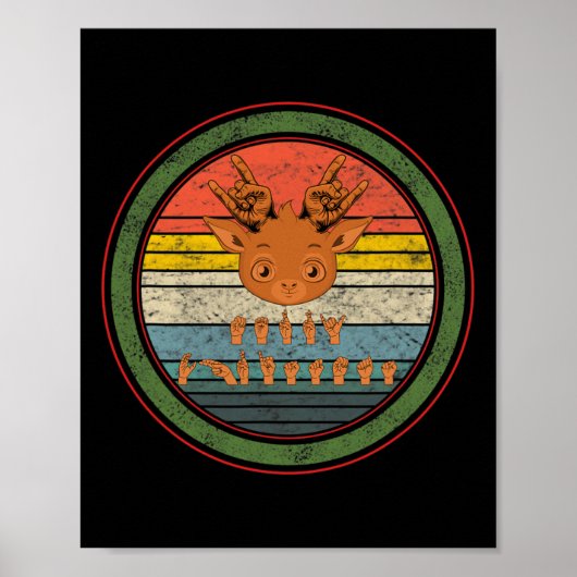 Taal Doof Kerstrendier Doof Asl Awarenes Poster (Voorkant)