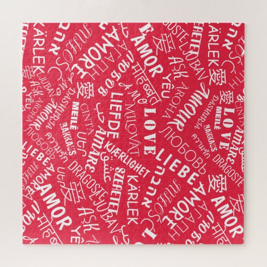 Taal Jigzaag Puzzle Love Word Text Legpuzzel (Horizontaal)
