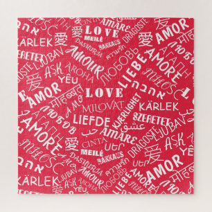 Taal Jigzaag Puzzle Love Word Text Legpuzzel