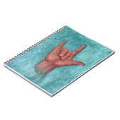 Taal ondertekenen: Hand: Pastel Art: ASL: Liefde Notitieboek (Linkerzijde)