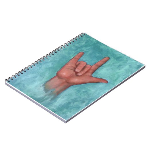 Taal ondertekenen: Hand: Pastel Art: ASL: Liefde Notitieboek (Linkerzijde)