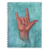 Taal ondertekenen: Hand: Pastel Art: ASL: Liefde Notitieboek (Voorkant)