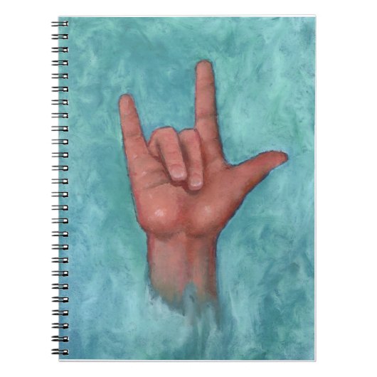 Taal ondertekenen: Hand: Pastel Art: ASL: Liefde Notitieboek (Voorkant)