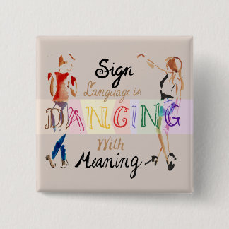 Taal tekenen dankt met betekenis - Button