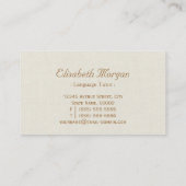 Taal - Temaker - Burlap Floral Wreath Visitekaartje (Achterkant)