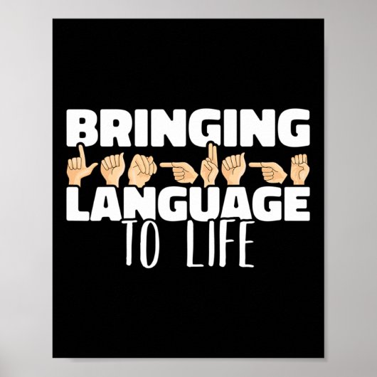 Taal tot leven Amerikaanse gebarentaal ASL Poster (Voorkant)