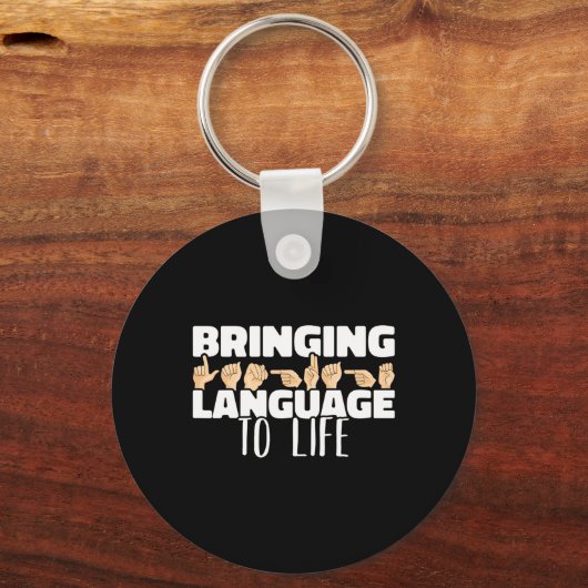 Taal tot leven Amerikaanse gebarentaal ASL Sleutelhanger (Voorkant)