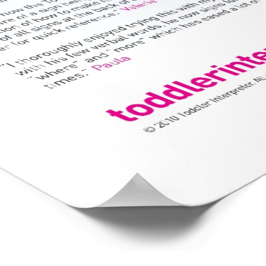 Taal van baby poster (Hoek)