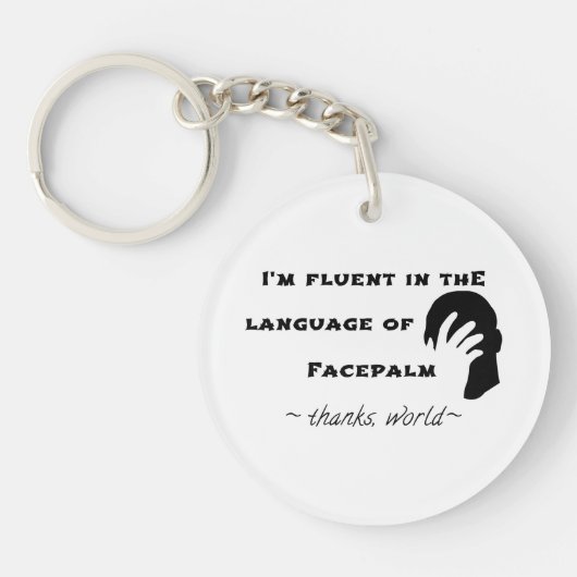 Taal van Facepalm Sleutelhanger (Voorkant)