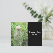 Taal van Flowers Bull Thistle Briefkaart (Staand voorkant)