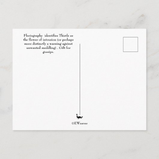 Taal van Flowers Bull Thistle Briefkaart (Achterkant)