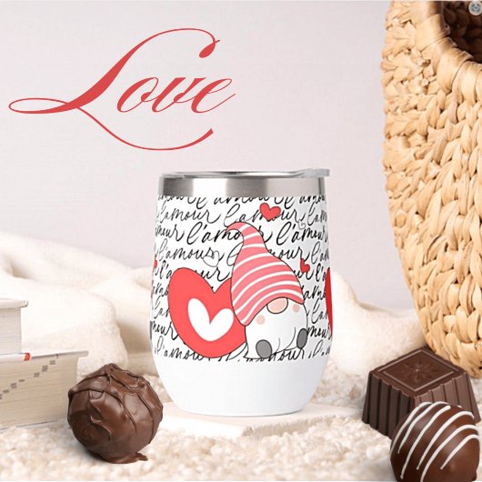 Taal van Liefde Roestvrij staal Wijn Tumbler