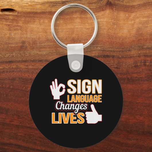 Taal verandert levens als tolk doof bewust sleutelhanger (Voorkant)