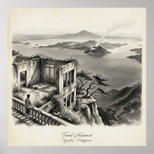 Taal Volcano Tagaytay Philippines Landscape Poster (Voorkant)