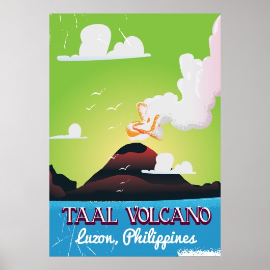 Taal Volcano Volcano Philipp vintage poster (Voorkant)
