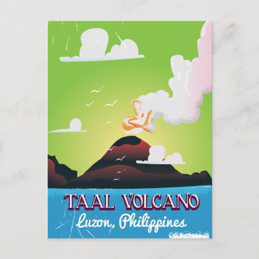 Taal Volcano Volcano Philipp vintage poster Briefkaart (Voorkant)
