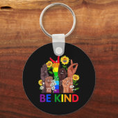 Taal voor gebaren met LGBTQ Gay Les P Sleutelhanger (Voorkant)