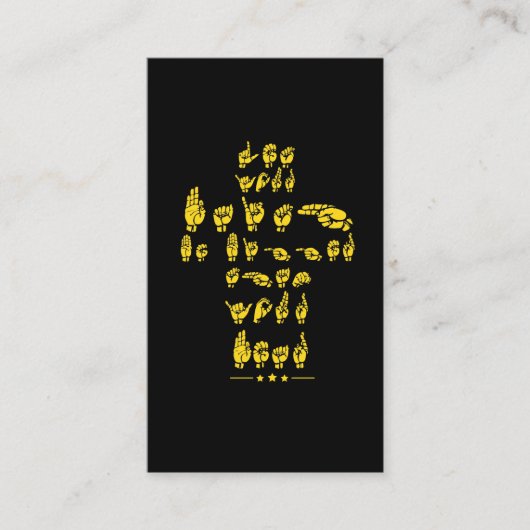 Taal voor gebarentaal - ASL Quote voor christenen Visitekaartje (Voorkant)