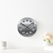 Taal voor tekens - Roestvrij Ronde Klok (Huis)