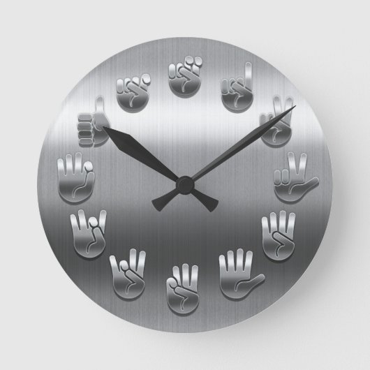 Taal voor tekens - Roestvrij Ronde Klok (Voorkant)