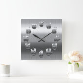 Taal voor tekens - Roestvrij Vierkante Klok (Huis)