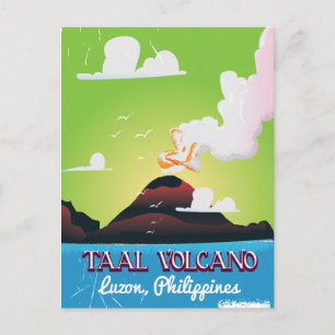 Taal Vulkaan Vulkaan Philipp vintage reisposter Briefkaart