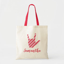 Taal waar ik van hou voor kerstsnoepjes tote bag