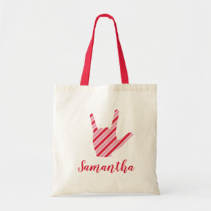 Taal waar ik van hou voor kerstsnoepjes tote bag