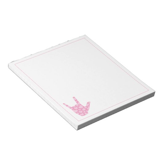 Taal waarvan ik hou dat je roze hartenblocnote ond notitieblok (Schuin)