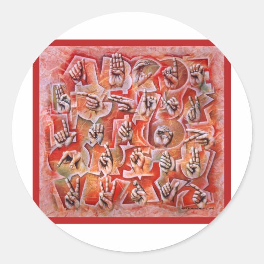 Taalalfabet2 Ronde Sticker (Voorkant)