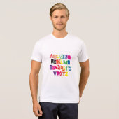 Taalalfabet Funny Rainbow Typografie T-shirt (Voorkant volledig)