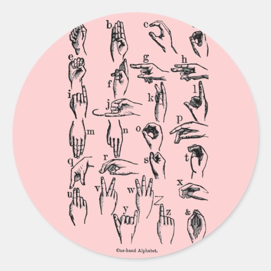 Taalalfabet Ronde Sticker (Voorkant)