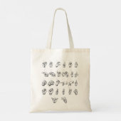 Taalalfabet voor ASL-tolk doof Tote Bag (Achterkant)